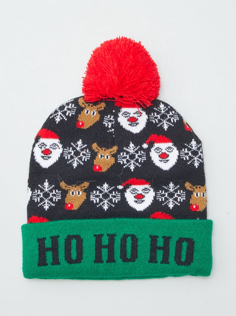 Gorro com estampado Natal PRETO - Kiabi