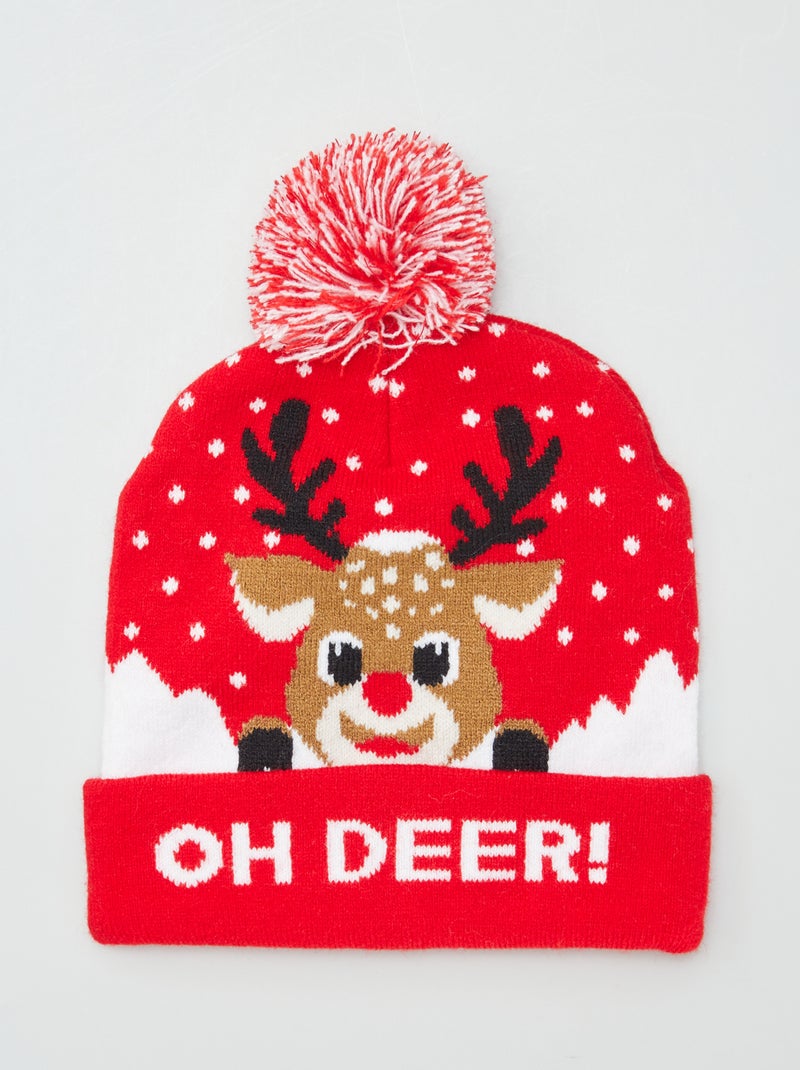 Gorro com estampado Natal VERMELHO - Kiabi