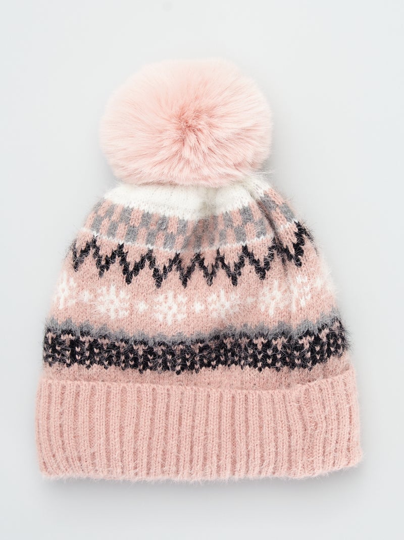 Gorro com motivos 'jacquard' Rosa - Kiabi