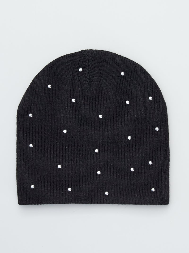 Gorro com ouropel de malha PRETO - Kiabi