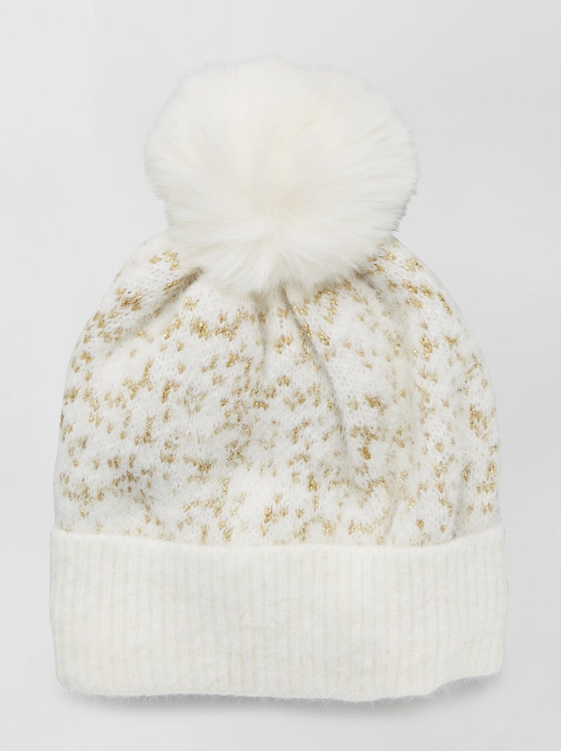 Gorro com pompom BEGE - Kiabi