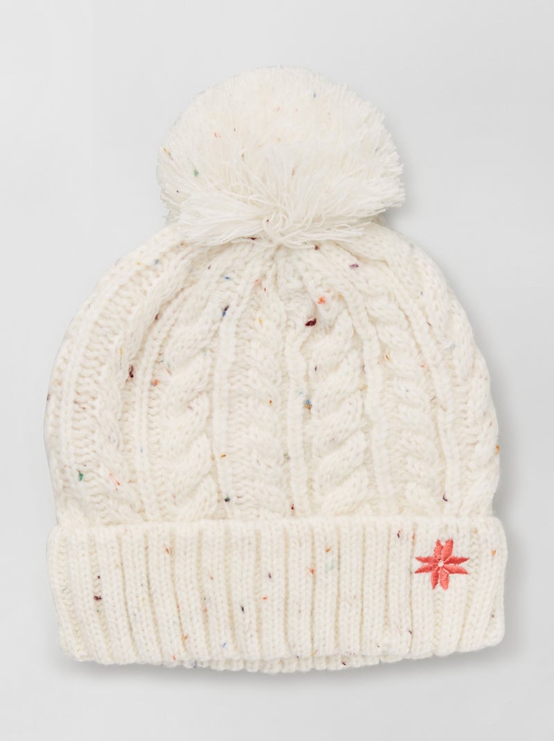 Gorro com pompom Ecru - Kiabi