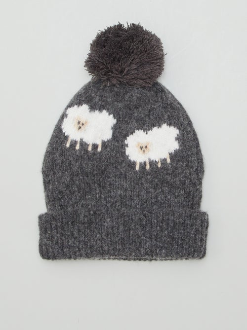 Gorro com pompom em malha - Kiabi