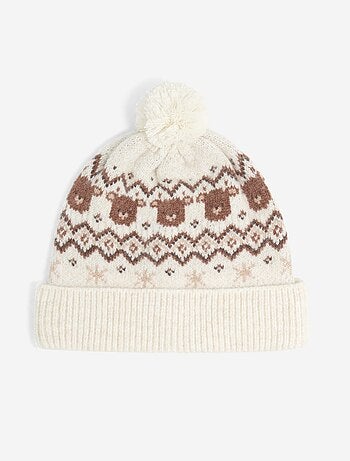 Gorro com pompom estampado