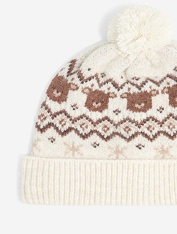 Gorro com pompom estampado