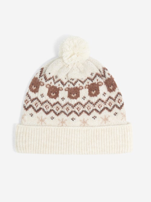 Gorro com pompom estampado - Kiabi