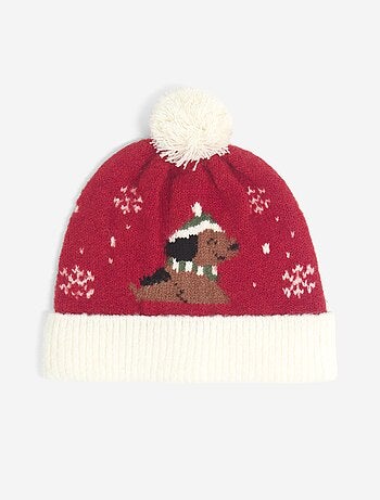 Gorro com pompom estampado