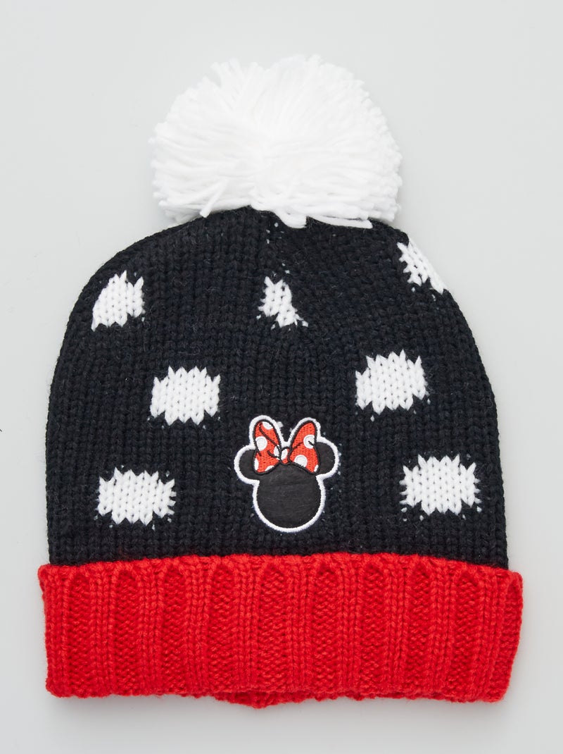 Gorro com pompom 'Minnie' Preto - Kiabi