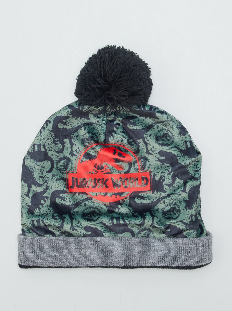Gorro com pompom 'Parque Jurássico' Preto - Kiabi