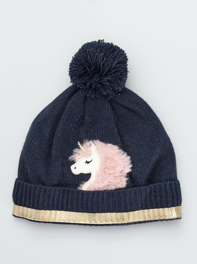 Gorro com pompom 'unicórnio' Azul - Kiabi