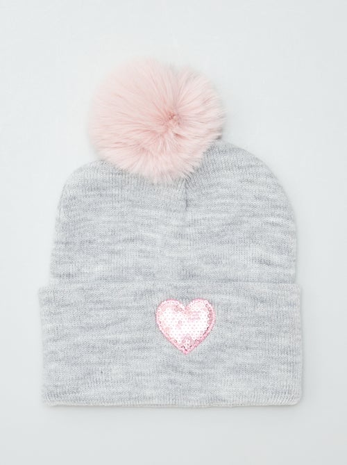 Gorro coração com pompom - Kiabi
