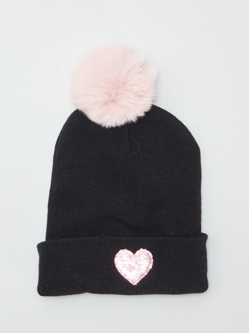 Gorro coração com pompom - Kiabi