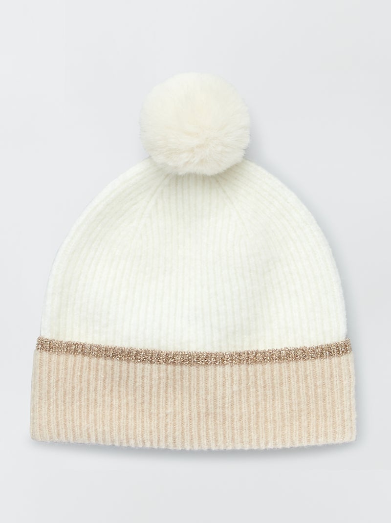 Gorro de fantasia em malha canelada BEGE - Kiabi