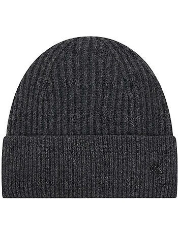 Gorro de Lã Cinzento Escuro Calvin Klein Jeans CK Metal para Mulher