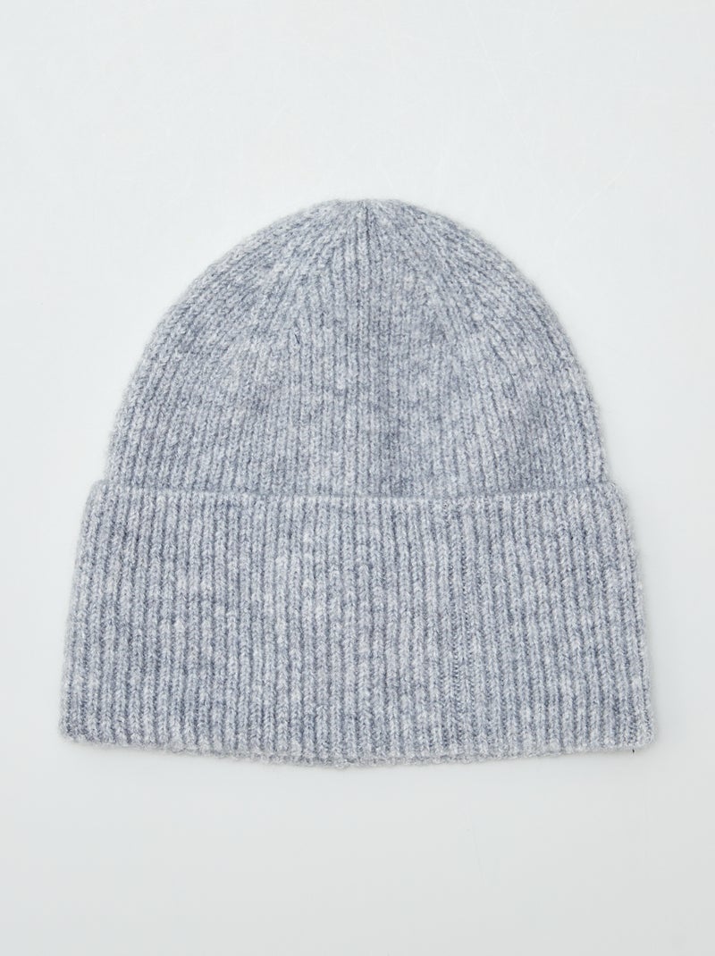 Gorro de malha canelada CINZA - Kiabi