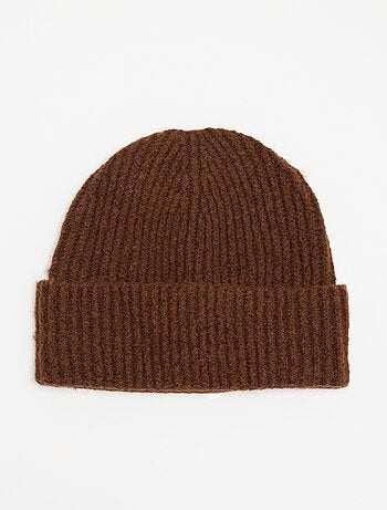 Gorro de malha canelado