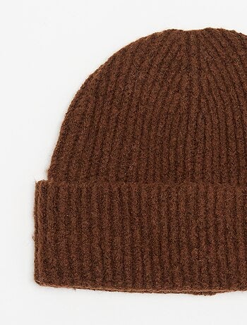 Gorro de malha canelado