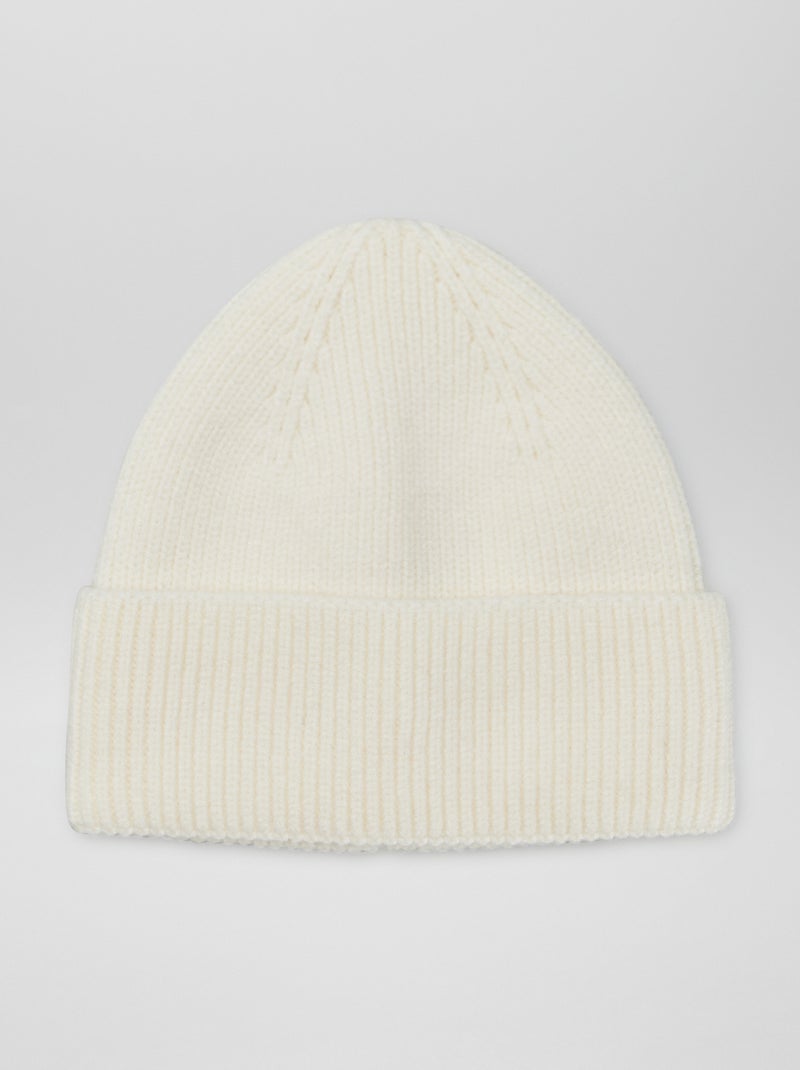 Gorro de malha com dobra BRANCO - Kiabi