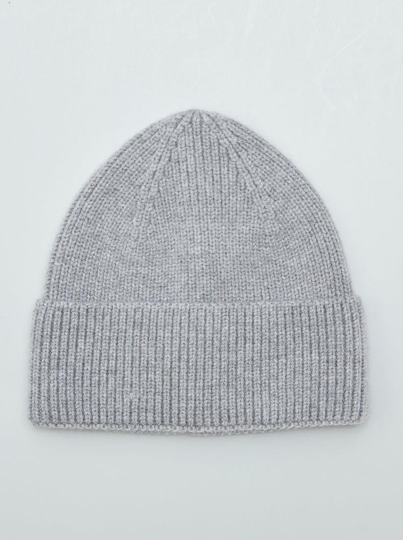 Gorro de malha com dobra CINZA - Kiabi