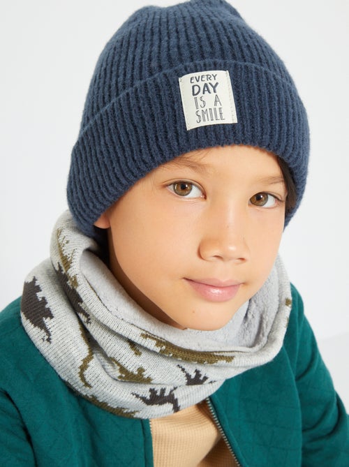 Gorro de malha com etiqueta bordada - Kiabi