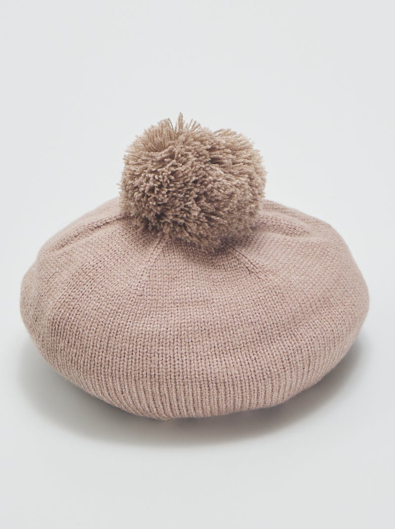 Gorro de malha com pompom CASTANHO - Kiabi