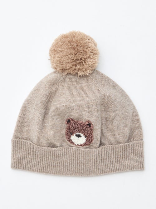 Gorro de malha com pompom - Kiabi