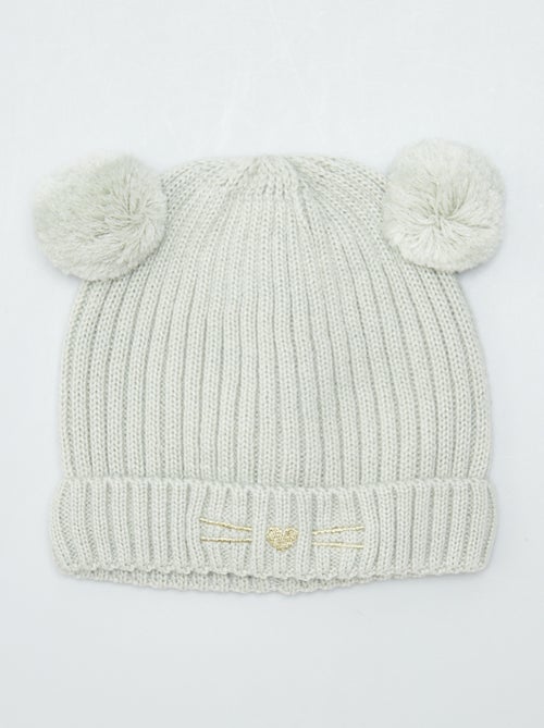 Gorro de malha com pompom - Kiabi