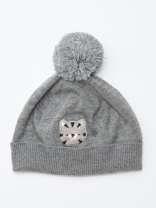 Gorro de malha com pompom - Kiabi