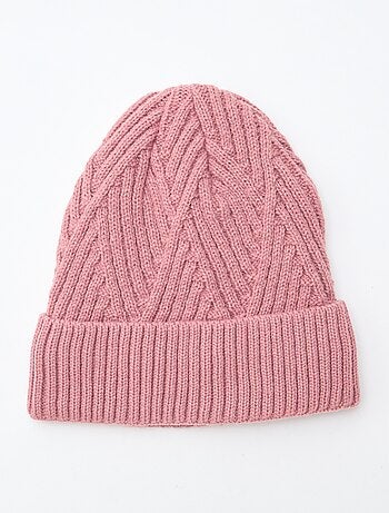 Gorro de malha trançada liso