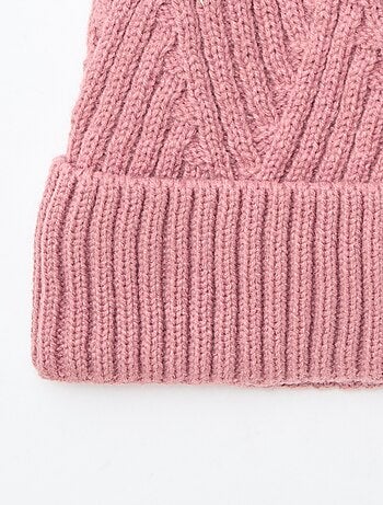 Gorro de malha trançada liso