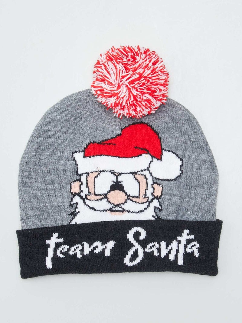Gorro de Natal com pompom e luzes BEGE - Kiabi