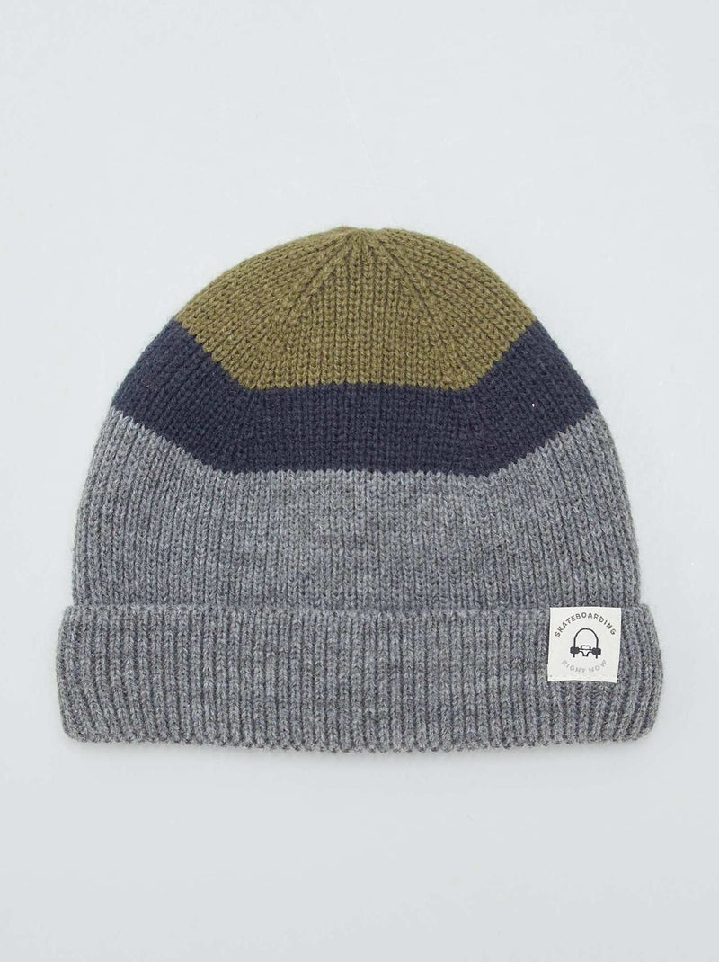 Gorro de skater tricolor CINZA - Kiabi