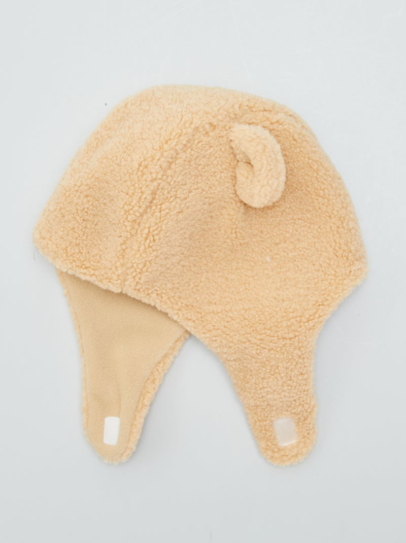 Gorro efeito lã de carneiro com orelhas BEGE - Kiabi
