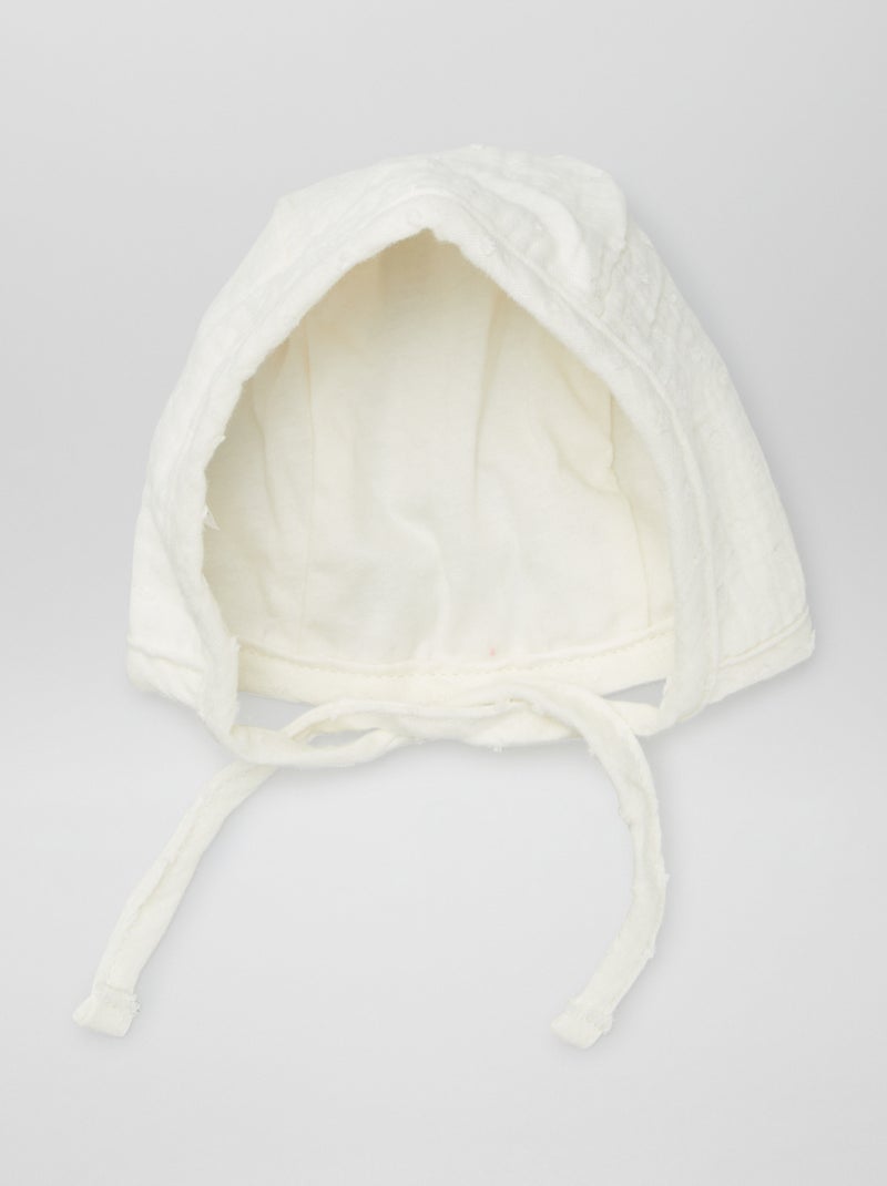 Gorro em gaze de algodão bege - Kiabi