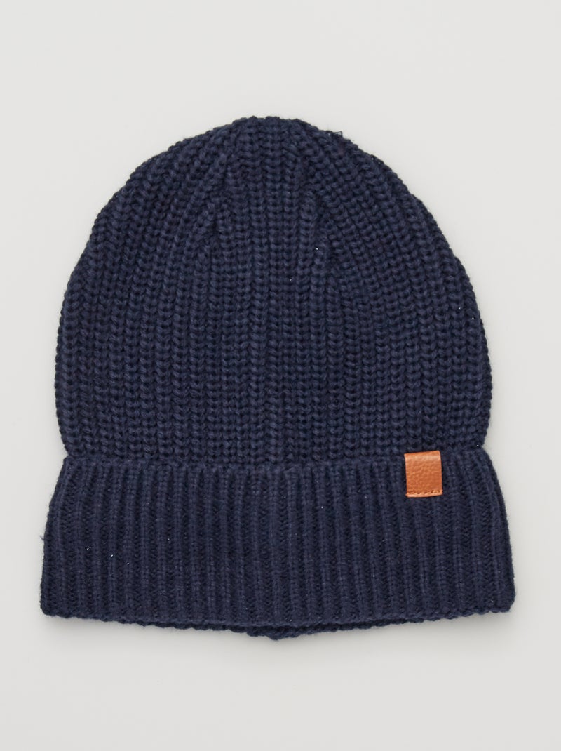 Gorro em malha Azul Marinho - Kiabi