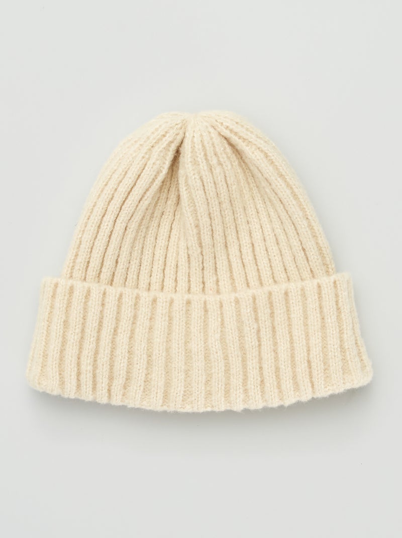 Gorro em malha canelada BEGE - Kiabi