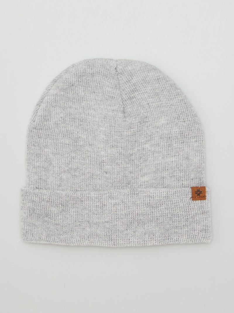 Gorro em malha com dobra CINZA - Kiabi