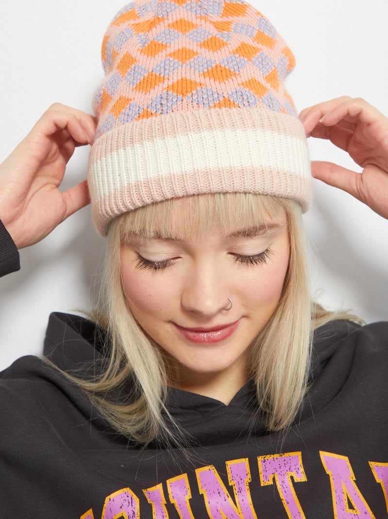 Gorro em malha com fantasia ROSA - Kiabi
