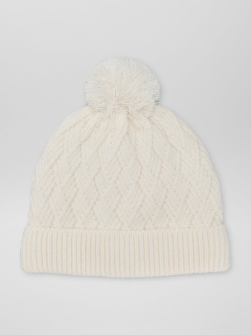 Gorro em malha de fantasia BRANCO - Kiabi