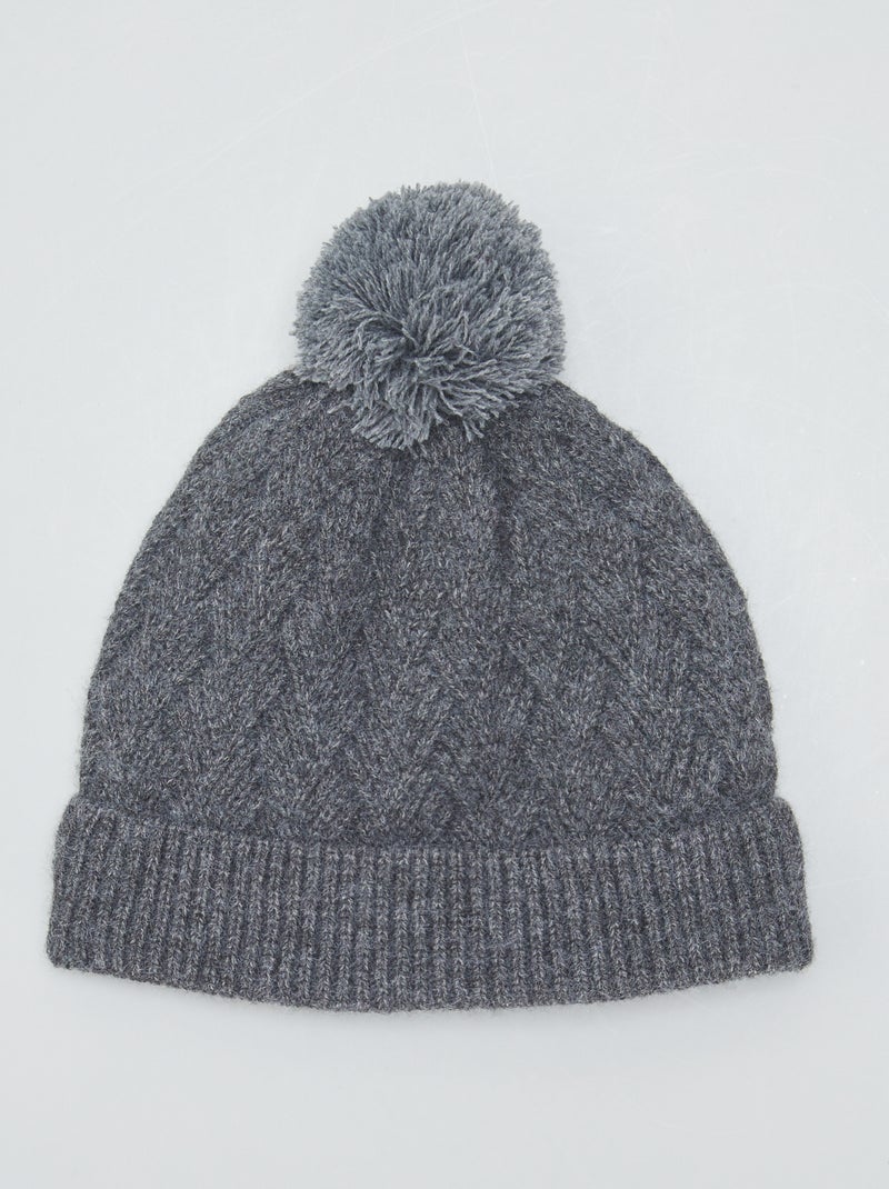 Gorro em malha de fantasia CINZA - Kiabi
