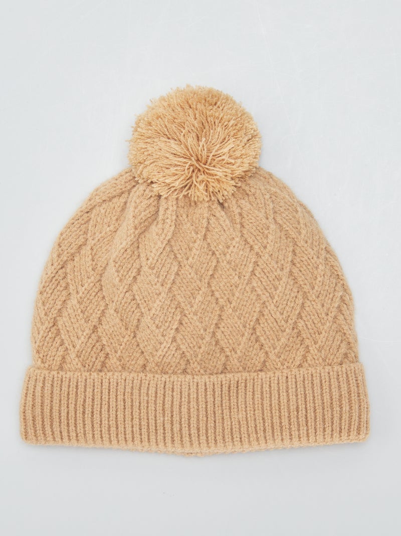 Gorro em malha de fantasia MARROM - Kiabi