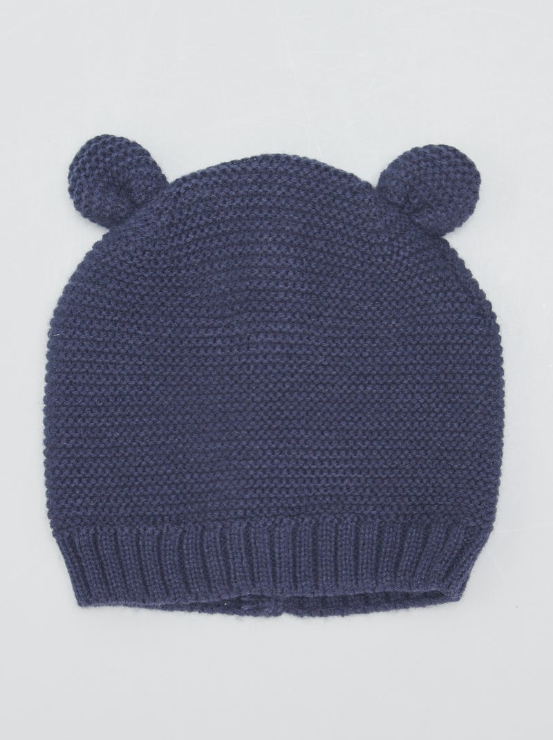 Gorro em malha de tricô AZUL - Kiabi