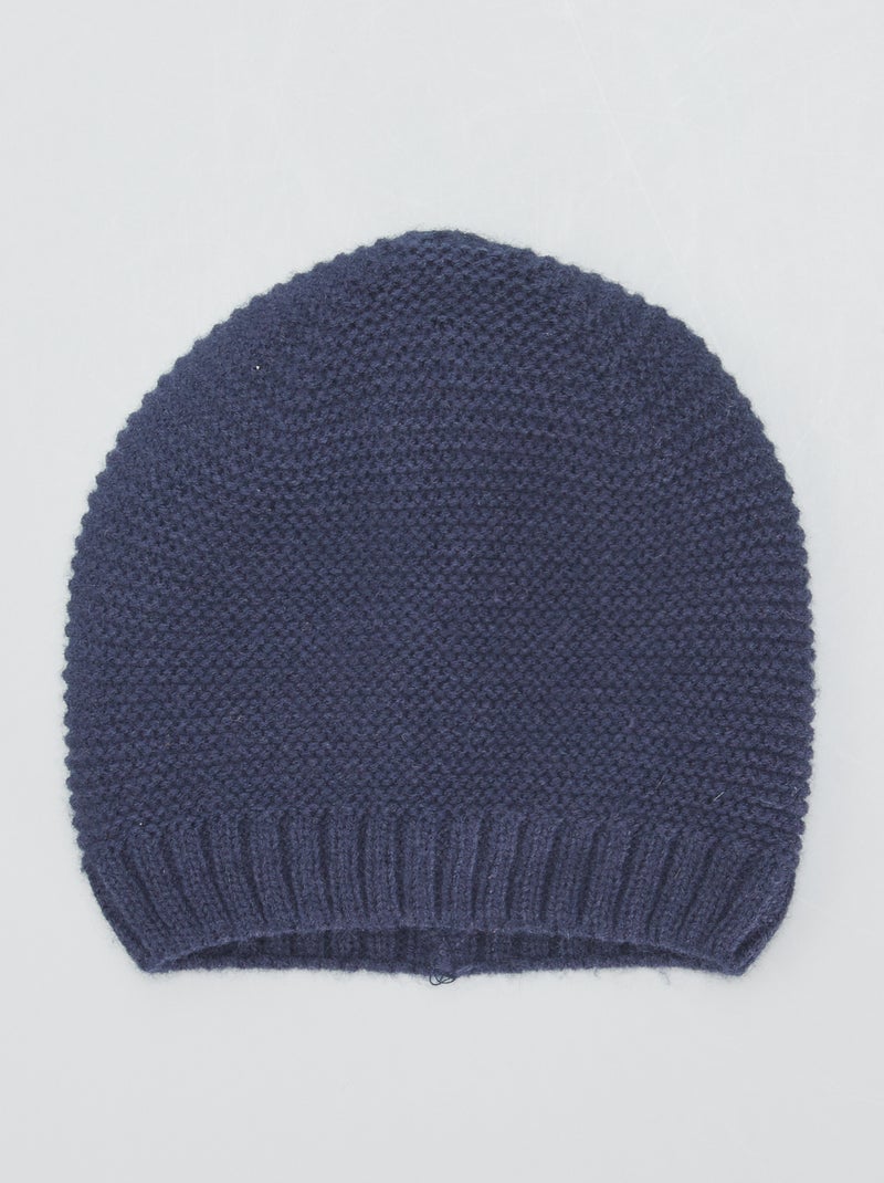 Gorro em malha de tricô AZUL - Kiabi