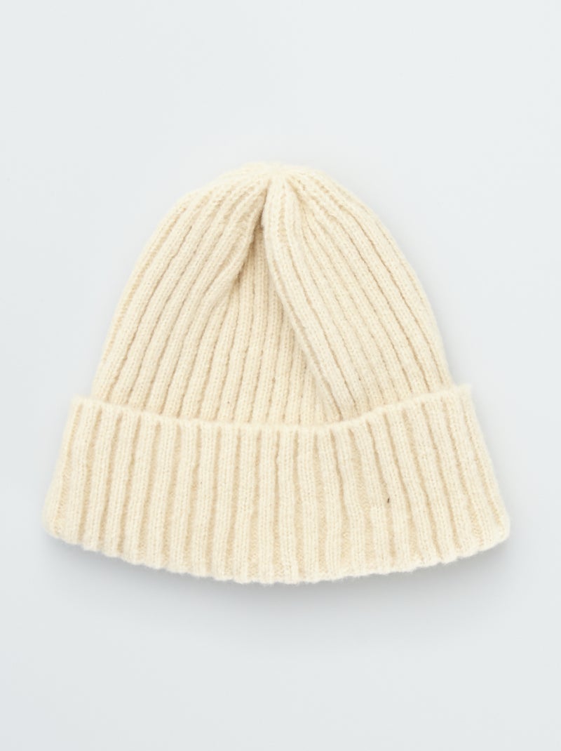 Gorro em malha de tricô BEGE - Kiabi