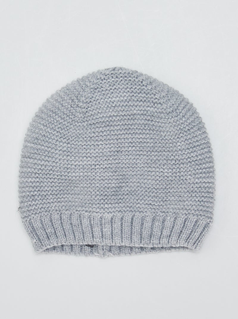 Gorro em malha de tricô CINZA - Kiabi