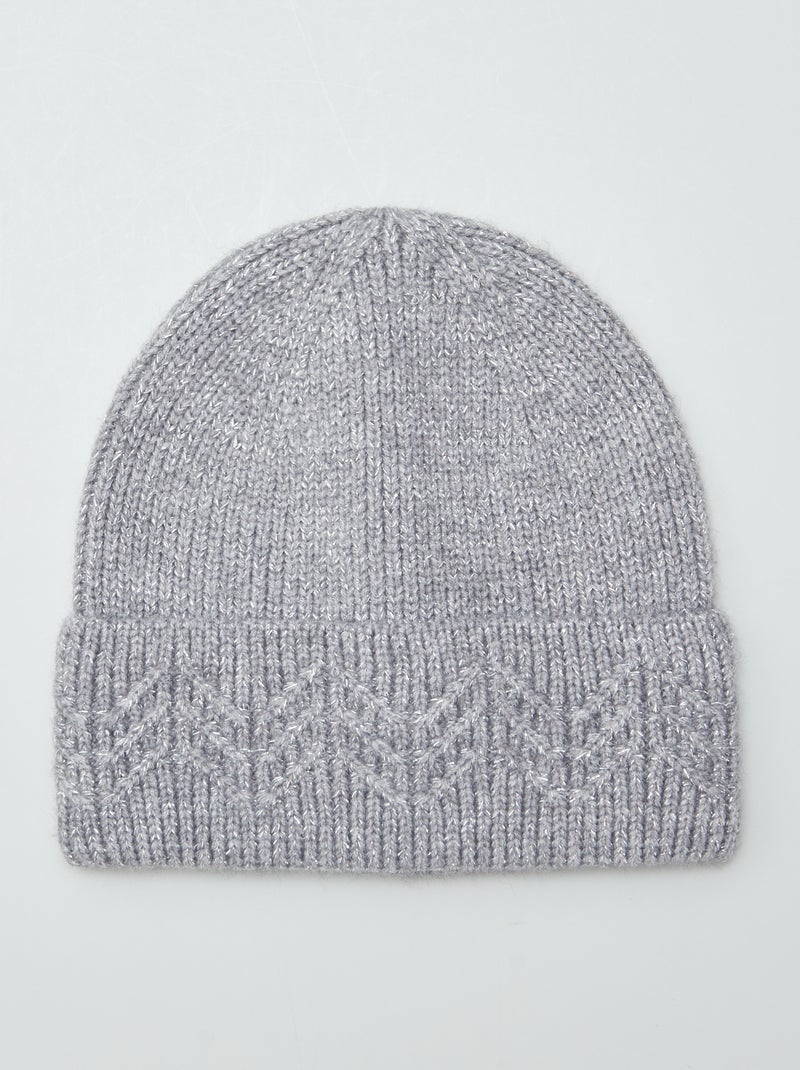 Gorro em malha de tricô CINZA - Kiabi