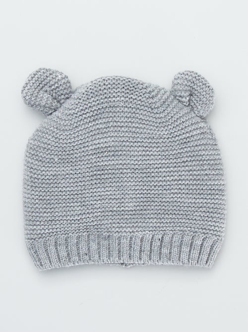 Gorro em malha de tricô liso - Kiabi