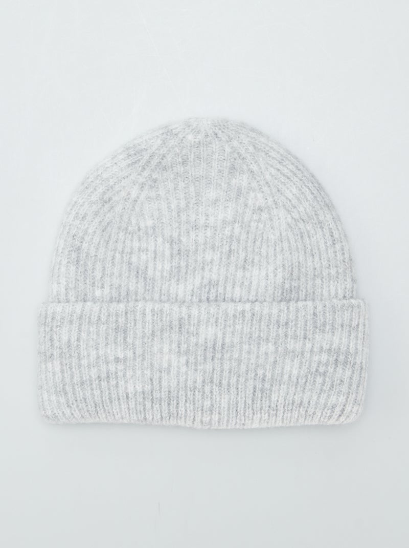 Gorro em malha de tricô matizada CINZA - Kiabi