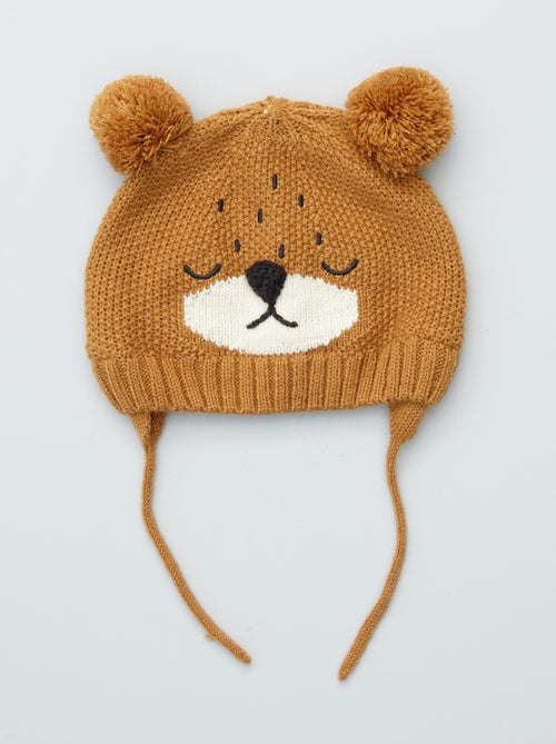 Gorro em malha de tricô 'urso' - Kiabi