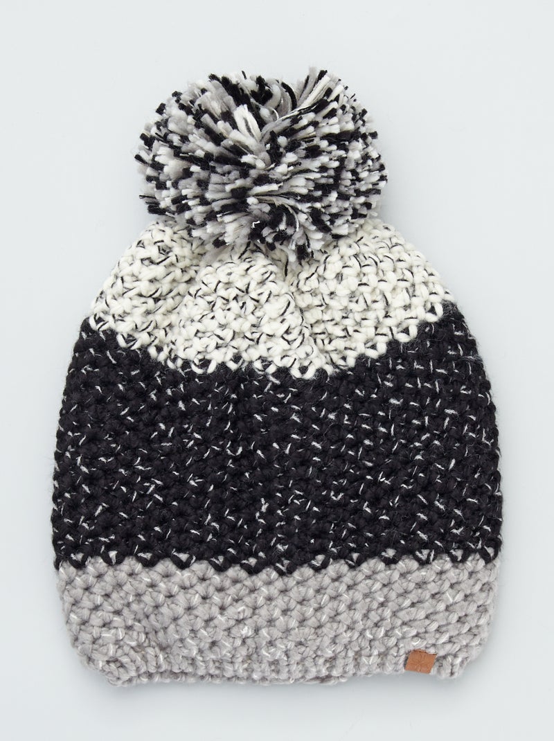 Gorro em malha entrançada Cinza - Kiabi